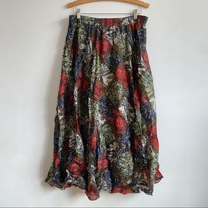 Graphic Silk Maxi Skirt